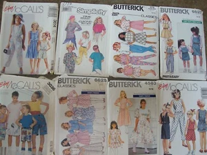 LOT OF 8 SEWING PATTERNS for Children Girls Sizes 10 -12 DRESSES SHORTS SUMMER - Picture 1 of 3