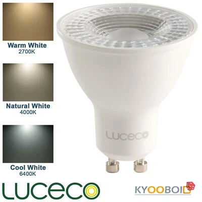 Luceco GU10 5W LED Dimmable Bulb Warm, Natural and Cool White 2700K 4000K 6000K