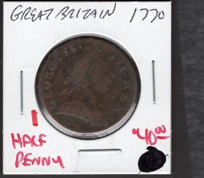 1770 Great Britain- Half Penny - Image 1 of 2