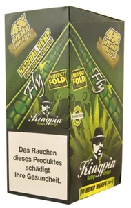 1 x Box = 100 Wraps Kingpin® Hemp Wraps FLY aromatisiert aus Hanf - Bild 1 von 5