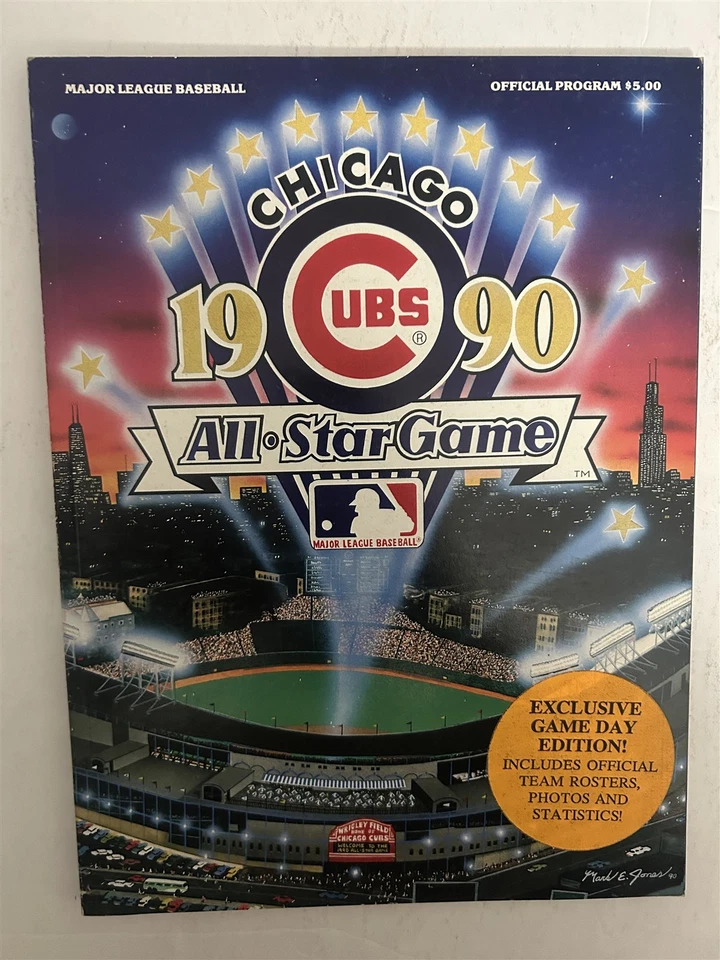 1990 ALL STAR GAME Program MATTINGLY Ripken GWYNN Ozzie BONDS Griffey UnScored - Image 1 of 1