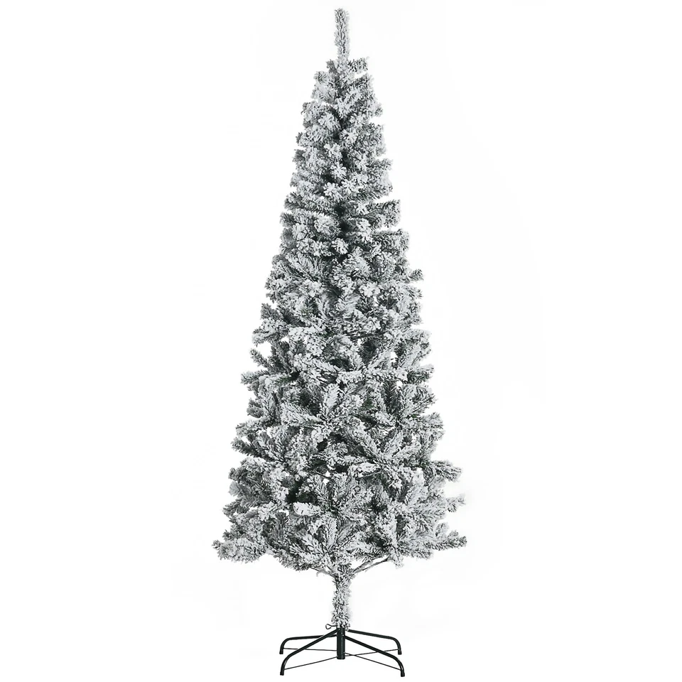 Homcom Albero di Natale Artificiale effetto neve Rami 390 Decorazioni Natalizie