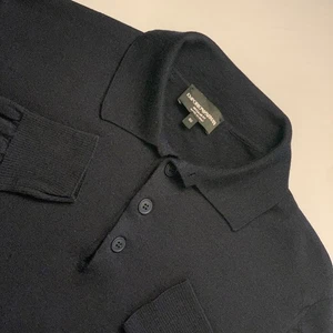 EMPORIO ARMANI Polo Pullover Sweater Mens 100% Wool Long Sleeve Reg Fit 50 Blue - Bild 1 von 18