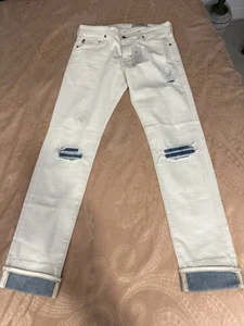 Jeans AG The Tellis moderni slim bianchi taglia 30 nuovi con etichetta $325 - Foto 1 di 8