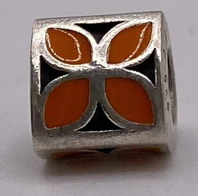 Auténtico Pandora S925 ALE SS Naranja Esmalte Flor Pétalos Dije 3.2g 790437EN04 Foto 1 de 4