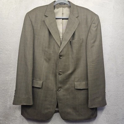 Oscar De La Renta Houndstooth Wool Sport Coat Mens 44 Long 3 Button Blazer - Image 1 of 4