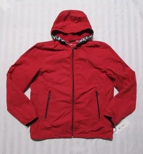 CALVIN KLEIN Men's Red Hooded Water-Repellent Windbreaker Jacket Size M - Picture 1 of 14