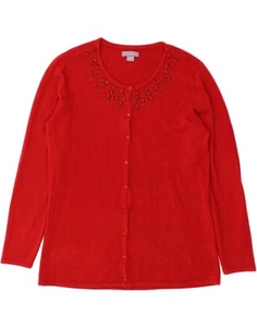LAURA SCOTT Womens Cardigan Sweater UK 16 Large Red Acrylic CE08 - Picture 1 of 3