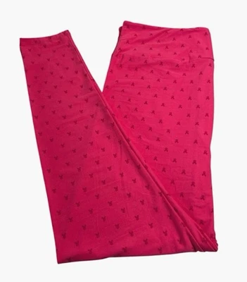 Leggings LuLaRoe TC2 Alto Curvilíneo 2 Divertidos ROSA Magenta CINTA Mama CANCER Cura BCA Foto 1 de 4