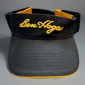 BEN HOGAN Sun Visor Mens OS Black Canvas Yellow Embroidered Logo Adjustable NWOT - Picture 1 of 9