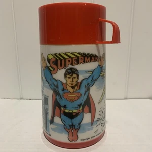 Termo Superman Aladdin 1978 DC Comics vintage con taza y tapa superhéroe completo - Imagen 1 de 16