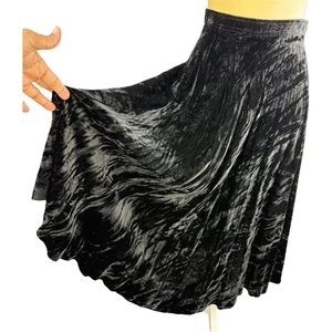 Vintage Saint Laurent Rive Gauche Crushed Velvet Midi Rock 44 L Made in France - Bild 1 von 17