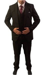 Eleganter Herrenanzug 3-teilig – Schwarz – Sakko, Weste, Hose – Größe L - Bild 1 von 1
