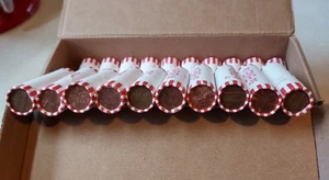 Box of unopened  , unsearched pennies  , 50 rolls - Picture 1 of 4