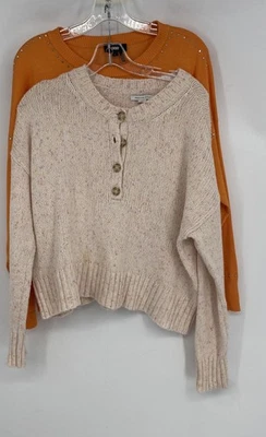 DKNY American Eagle Outfitters Mujer Naranja Rosa Pullover Suéter Talla S Lote de 2 Foto 1 de 4