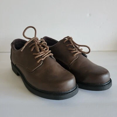 Kids Youth Hush Puppies Brown Synthetic Leather Casual Oxford Shoes Q33001 4.5M - Image 1 of 4