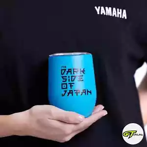Yamaha Thermal Cup Mug Glow In The Dark Stainless Steel Home Work Blue Genuine - Picture 1 of 9