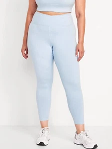 Leggings antiguos azul marino 7/8 para mujer 2X Plus tiro alto nube cómodos azul cristalino mar - Imagen 1 de 7