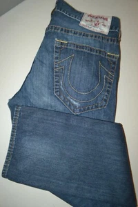 True Religion Men's Slim No Pocket Flaps Dark Blue Jeans Sz 34x34 - Picture 1 of 12