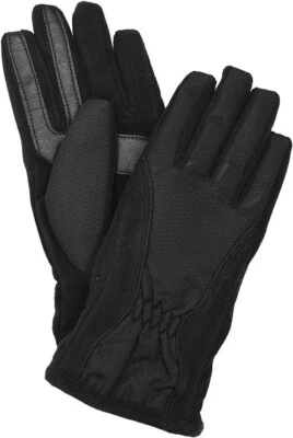 Isotoner Signature Mujer Inteligente Tacto Clima Frío Negro Matriz Nylon Guantes Med Foto 1 de 4