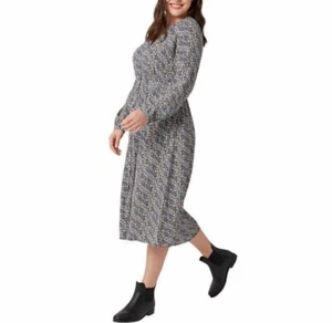 NEW Chaps Women’s Long Sleeve Midi Floral Flowy Dress, Size Medium - Picture 1 of 8