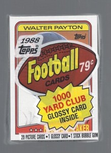 1988 TOPPS FOOTBALL CELLO PACK WALTER PAYTON ON TOP  MINT