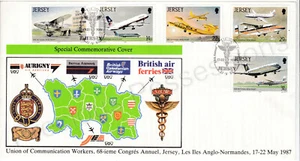 Jersey FDC First Day Cover 1987 AIRPORT UNION OF COMMUNICATION WORKERS UCW PMK - Picture 1 of 1