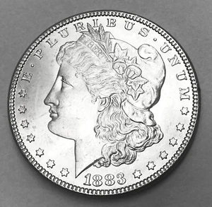 1883 P Morgan Silver Dollar Coin #386 - MS60 UNC - GREAT COIN - CERTIFIED - Picture 1 of 6
