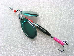 Zwei Blatt Circular Spinner,16g,French Spinner Blätter, Geige Klang, Lachs, Neu - Bild 1 von 2