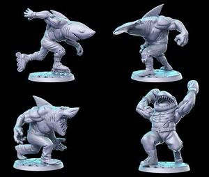 Street Sharks - resin miniature for tabletop games DnD, Dungeons and Dragons, b - Picture 1 of 10