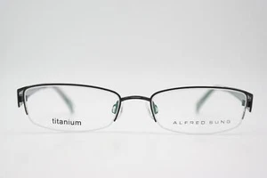 Glasses ALFRED SUNG AS4760 TITANIUM Black half Rim Frames New - Picture 1 of 6