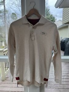 Retro Orvis Off White Pullover w/ 3 Buttons and Collar (Size S) (Made in Peru)
