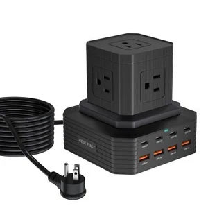 Surge Protector Power Strip Tower Desktop Charging Station 6.6ft Extension Cord - Picture 1 of 7