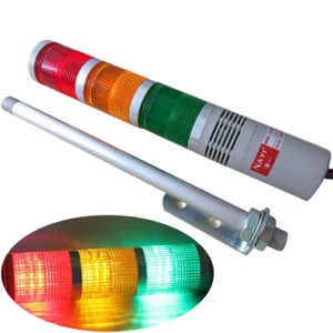 Alarm Warning Lamp Light Industrial LED Signal Tower Buzzer DC 12 / 24 V - Picture 1 of 8