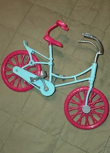Barbie's Pink And Teal Blue Bicycle Bike Original Mattel Toy - Picture 1 of 2