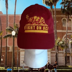 Sombrero Oficial Troyanos Rojos USC con Oso Pardo California Gancho Lazo Ajustable - Imagen 1 de 15
