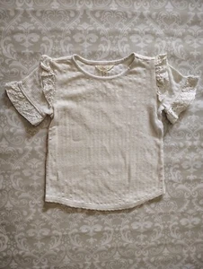 Matilda Jane 6 Just Imagine Landry Girls Egret Crochet Ruffle Sleeve Top Shirt - Picture 1 of 4