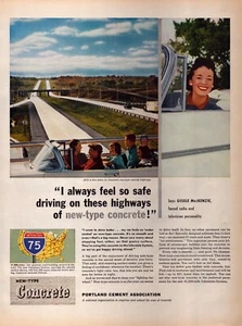 1958 Portland Cement Association Print Ad New Type Concrete Gisele MacKenzie - Picture 1 of 1