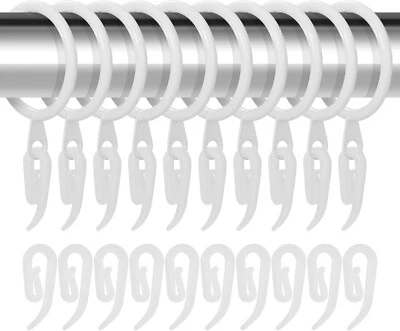 20 Pack Metal Curtain Rings with Plastic Curtain Hooks 30mm Internal Diameter - Image 1 of 4