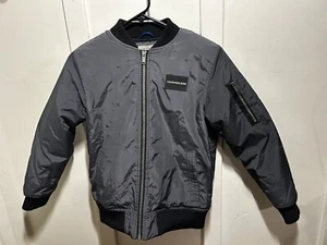 Calvin Klein Kids Boys Bomber Jacket Grey Silver Size Medium 10/12 Barely Worn - Picture 1 of 9