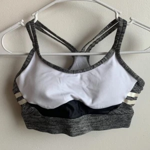 Lilybod Gray & White Livvy Racerback Sports Bra Size XS - Picture 1 of 5