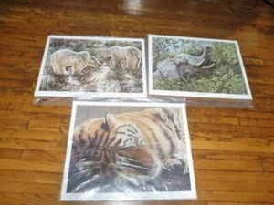 Elefant, Tiger & Eisbären Kunstdruck, limitierte Auflage Gail Adams 21" x 29" - Bild 1 von 4