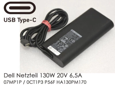 130W Supply Dell Usb-C 20V 6,5A 0CT1P3 Alienware M17 R3,X14 R1 And R2 T122 - Image 1 of 4