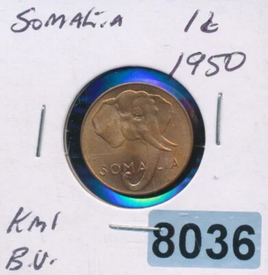 SOMALIA - 1950 ELEPHANT  -  1 CENTESIMO - BU - #8036 - WOW - Image 1 of 2