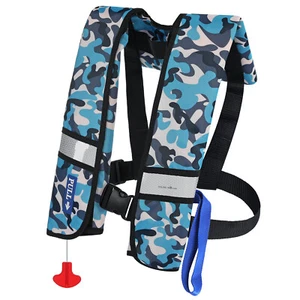 Automatic Inflatable Life Vest Adult Jacket PFD 150N Survival Aid Camouflage US - Picture 1 of 12