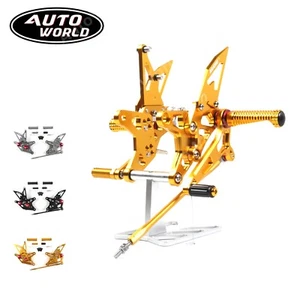 Quick Shift Rearsets Foot Pegs For Kawasaki ZX-6R ZX636 2018 2019 2020 GOLD - Picture 1 of 6