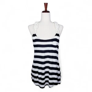 WITCHERY Black & White Viscose Stripes Nautical Knot Tank 202350 - Size Small - Picture 1 of 6
