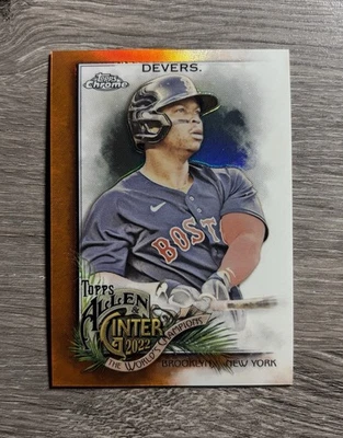 2022 Topps Allen & Ginter Chrome - Rafael Devers #46 Orange Refractor /25 - Image 1 of 2