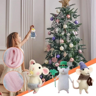 Mouse Needle Felting Kit DIY Wool Felt Crafts Handmade For Beginner... Xmas W6H8 - Image 1 of 4