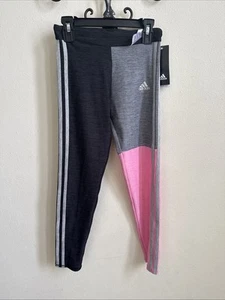 Adidas Girl Black Activewear Leggings Size M 10-12 - Picture 1 of 3